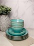 Набор столовой посуды Porland Seasons, 9 предметов, бирюзовый, на 4 персоны (Тарелка 28 см - 4шт; Миска 770 мл - 4 шт; Салатник 830 мл - 1 шт) POR1268 - фото 640005