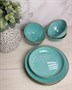 Набор столовой посуды Porland Seasons, 9 предметов, бирюзовый, на 4 персоны (Тарелка 28 см - 4шт; Миска 770 мл - 4 шт; Салатник 830 мл - 1 шт) POR1268 - фото 640006
