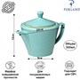 Чайный сервиз Porland Seasons, бирюзовый, на 2 персоны (Кружка 340 мл - 2 шт; Блюдце 16 см - 2 шт; Чайник 500 мл - 1 шт) POR1270 - фото 640007