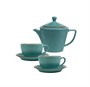 Чайный сервиз Porland Seasons, бирюзовый, на 2 персоны (Кружка 340 мл - 2 шт; Блюдце 16 см - 2 шт; Чайник 500 мл - 1 шт) POR1270 - фото 640011