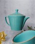 Чайный сервиз Porland Seasons, бирюзовый, на 2 персоны (Кружка 340 мл - 2 шт; Блюдце 16 см - 2 шт; Чайник 500 мл - 1 шт) POR1270 - фото 640031