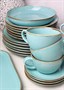Сервиз Porland Seasons бирюзовый, 32 предметов, на 6 персон (Салатник 830 мл - 1 шт; Блюдо овальное - 1 шт; Миска 770 мл - 6 шт; Тарелка 28 см - 6 шт; Тарелка 24 см - 6 шт; Кружка 340 мл - 6 шт; Блюдце 16 см - 6 шт) POR1286 - фото 640094